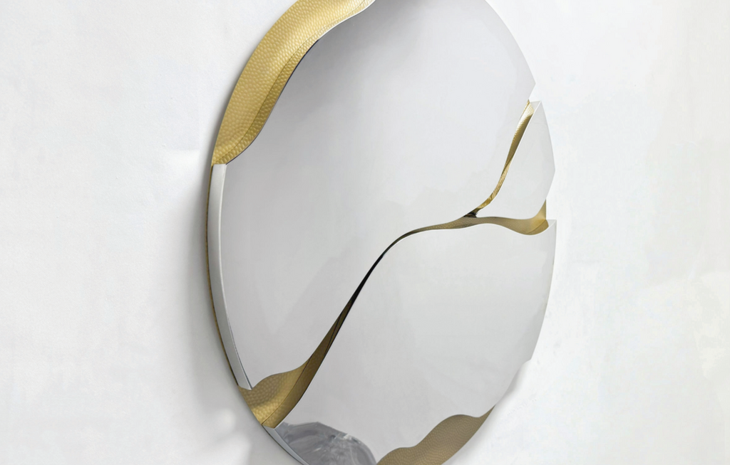 Premium Stainless Steel Wall Art - River Running- Round