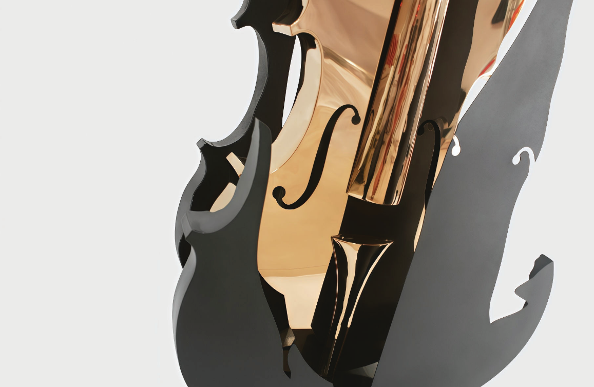 Premium Stainless Steel Wall Art - Solo Cello 1